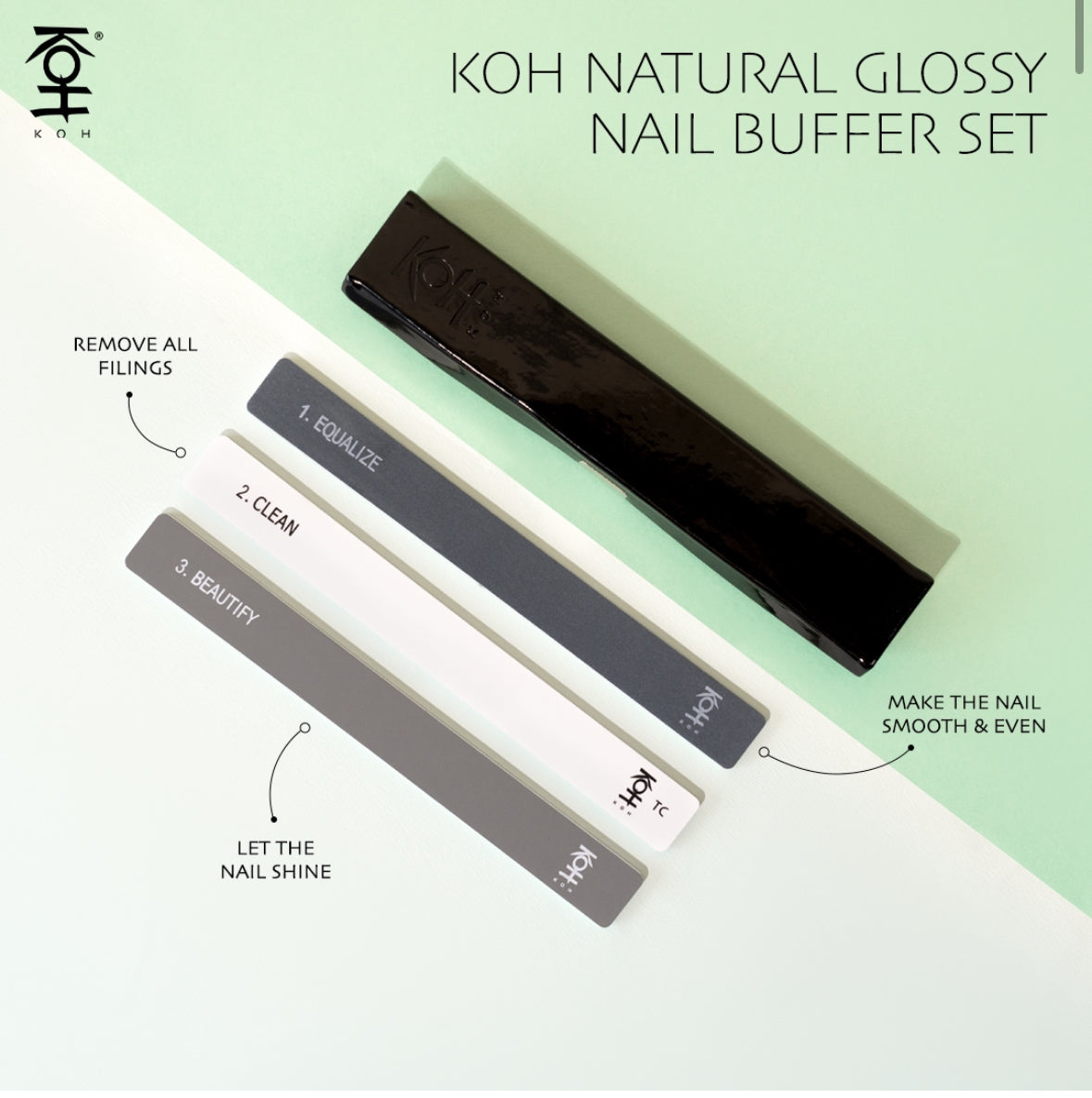 ネイルケア.爪保湿.爪縦線.バッファ.KOHナチュラルグロッシーバッファーセット