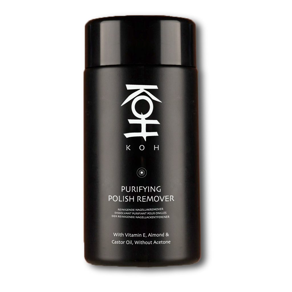 KOH ピュリファイング ポリッシュリムーバー。爪を乾燥させずにマニキュアをやさしく落とす高保湿タイプの除光液。